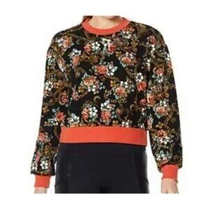 Brand New! Laila Ali Black With Floral Pattern Pullover Sweat  Multi Sizes